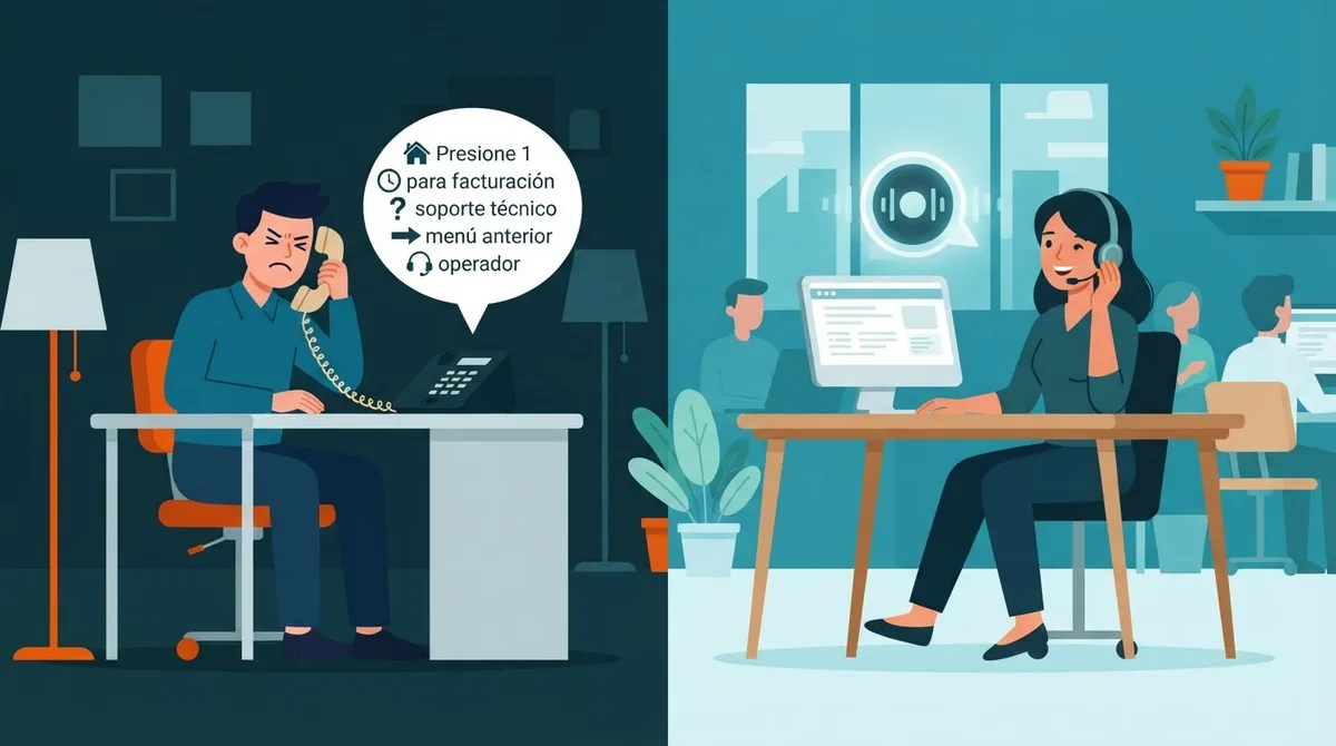 Agente de voz vs IVR: qué cambia de verdad