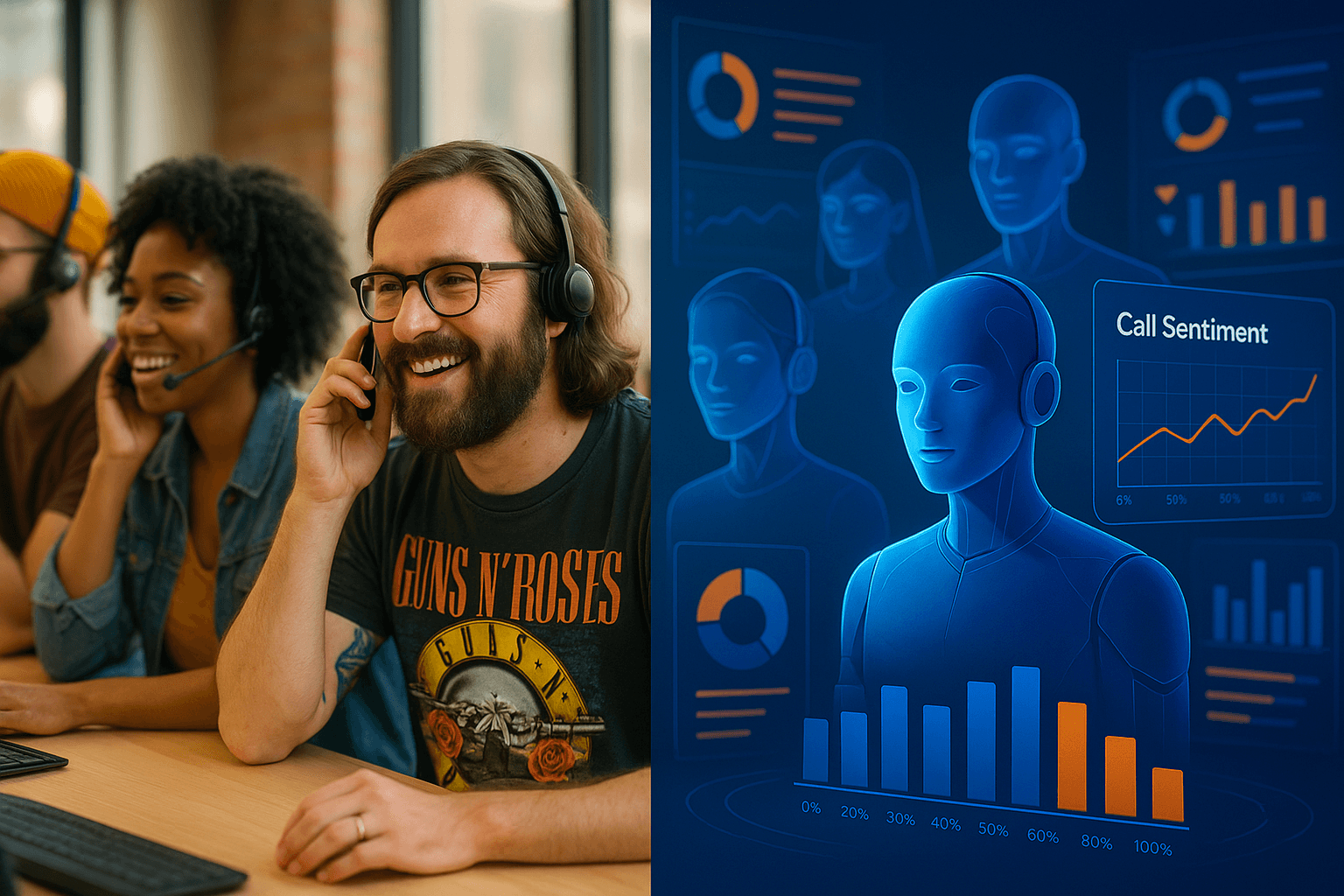Chatbots vs. agentes humanos